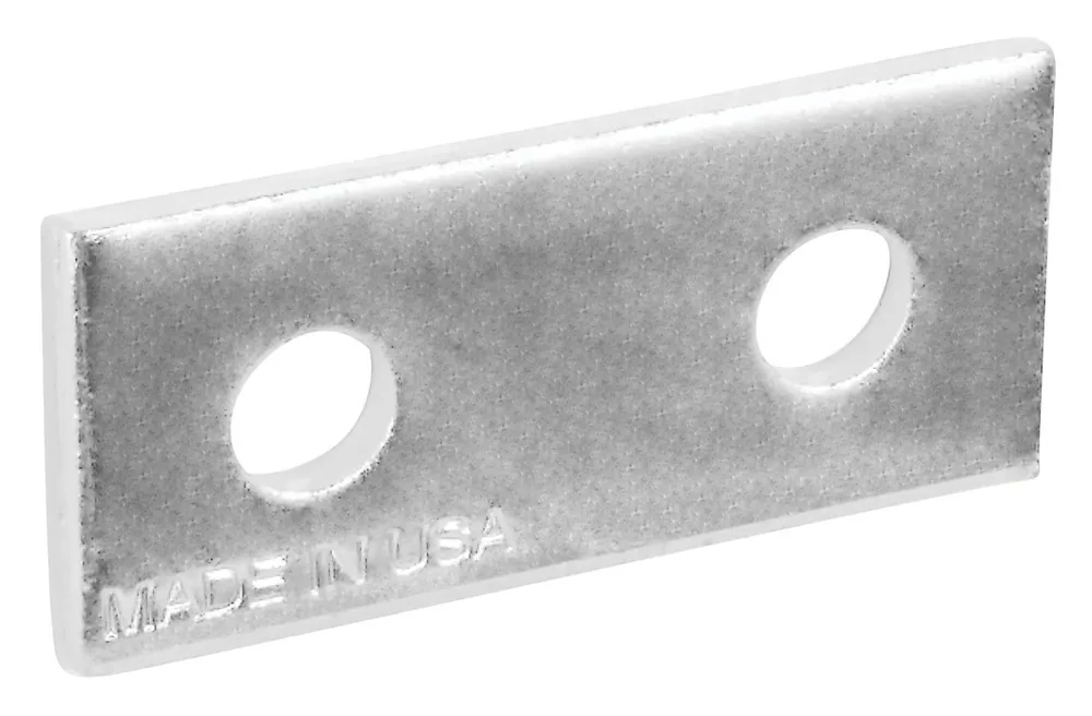 PLACA DE EMPALME DE DOS AGUJEROS 1/4" DE ESPESOR ACERO ZINCADO, PAQUETE DE 50