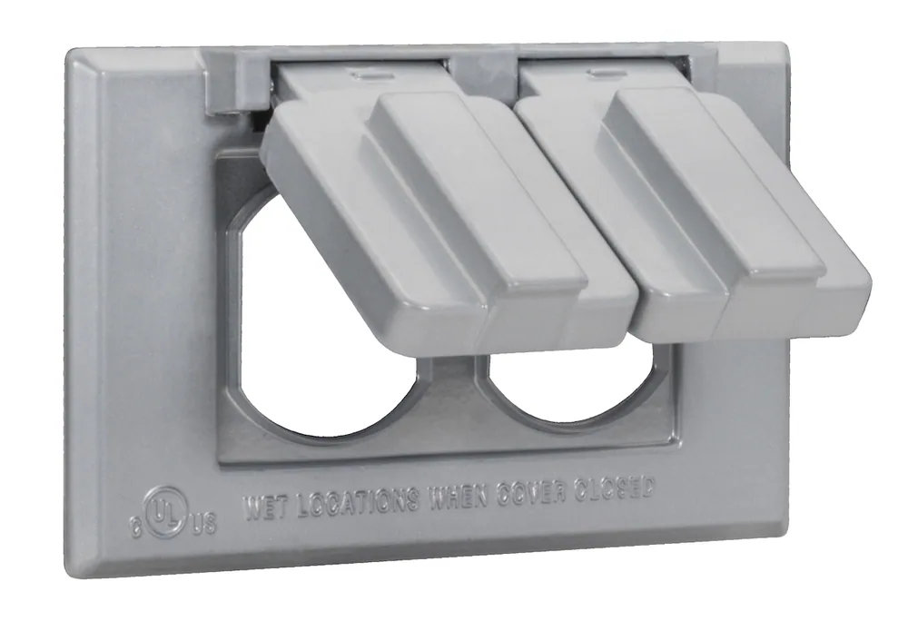 TAPA DUPLEX HORIZONTAL 1-GANG RESISTENTE A INTEMPERIE BRONCE