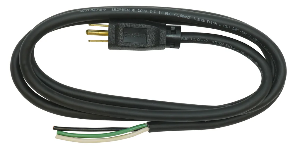 SOUTHWIRE, 14/3 SJEOW 6' BLACK GARAGE AND WORKSHOP REPLACEMENT POWERSUPPLY CORD