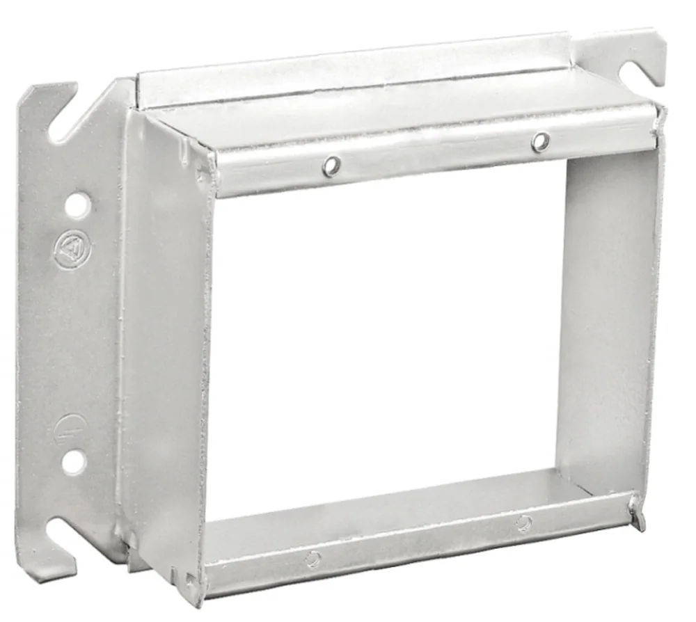 Anillo Adaptador Cuadrado 4" para Caja de Dispositivo Dos Gang - Elevación 1-1/4"