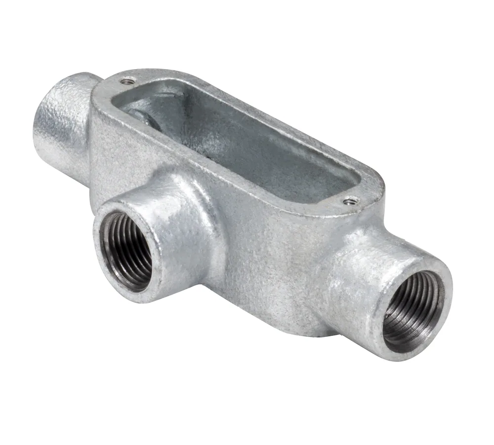 4" TUBO RÍGIDO T HIERRO MALEABLE GALVANIZADO POR INMERSIÓN EN CALIENTE