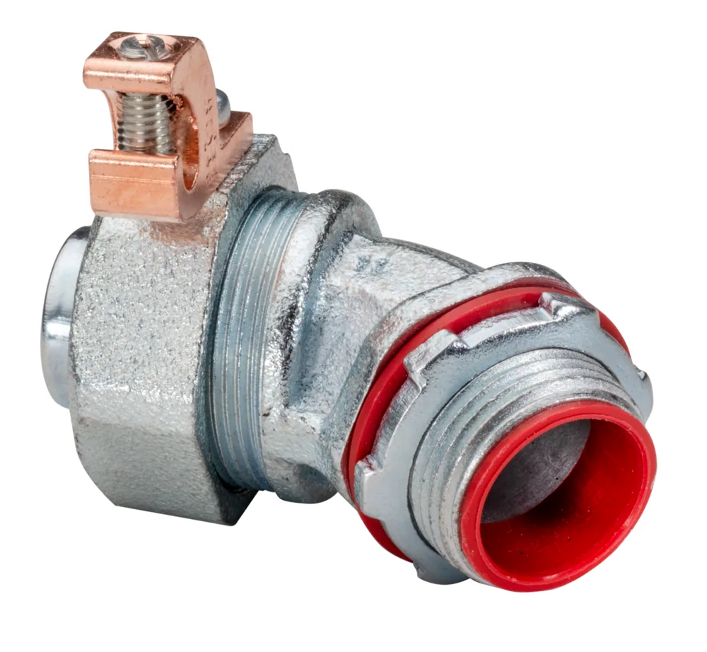 CONECTOR ROSCADO 45° 1" CON ZAPATA DE COBRE 4-14 MACHO
