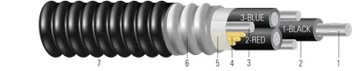 AL 600/1000V Aislamiento XLPE Tierra al 50% Armadura AIA Cubierta de PVC XHHW-2. Clasificado para Charola (CT) - Resistente a la Luz Solar - Para Enterramiento Directo - Libre de silicona
