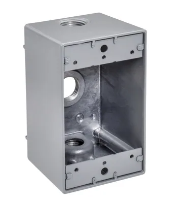 3/4" 3-HOLE 1-GANG DEEP WP BOX GRY