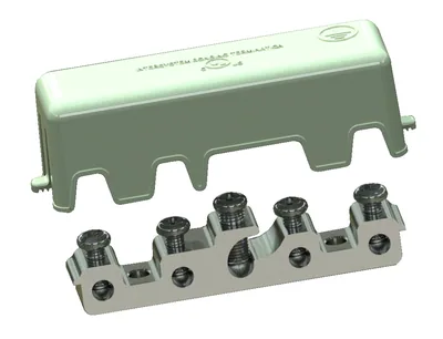 PUENTE DE UNIÓN INTERSISTEMA, 5 POSICIONES, ALUMINIO, #6-#2AWG, 1 PIEZA