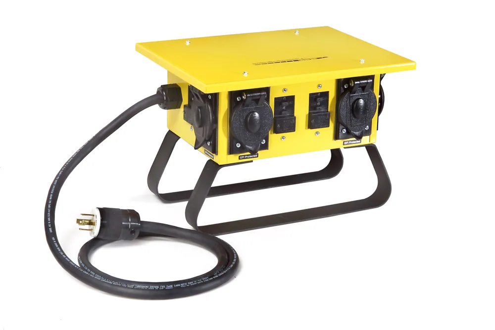 125/250V 30A Temporary Power Box 4-Circuit 4 Receptacle 125V/20A L5-20GFCI Twist-Lock