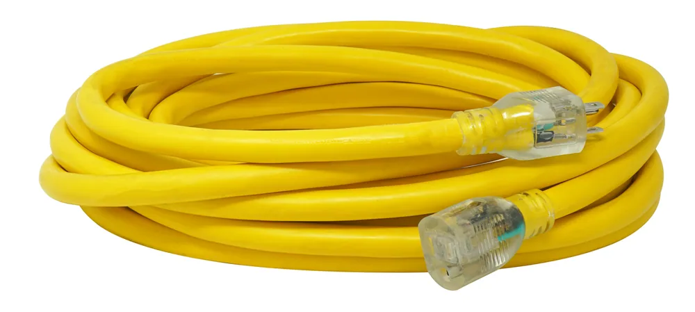 SOUTHWIRE, 10/3 SJTW 25' AMARILLO EXTENSIÓN ELÉCTRICA EXTERIOR CON INDICADOR DE ENERGÍA
