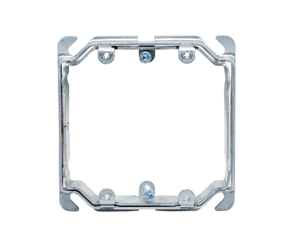 4" Square Two Gang Adjustable Device Ring - Raised 3/4" To 1-1/2"