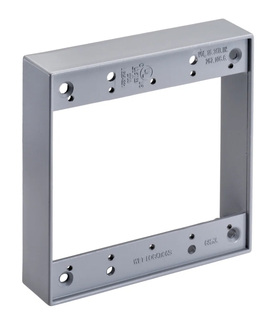 2-GANG WEATHERPROOF EXTENSION RING GRAY