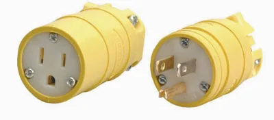 ENCHUFE NEMA 5-15P A PRUEBA DE POLVO 15A/125V ELASTOGRIP TPE AMARILLO