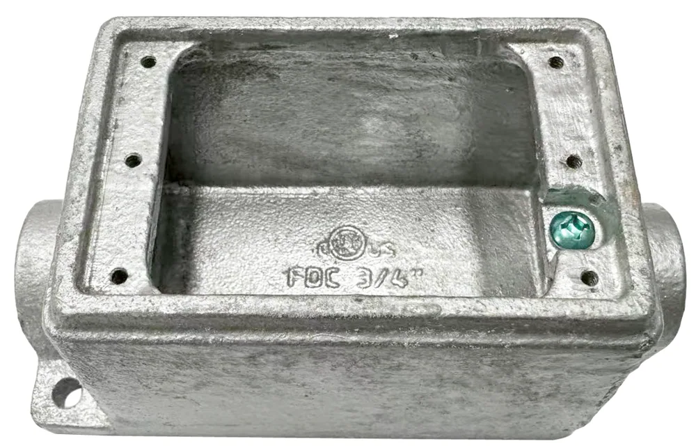 CAJA FDC 1" PROFUNDA DOBLE ENTRADA GALVANIZADA