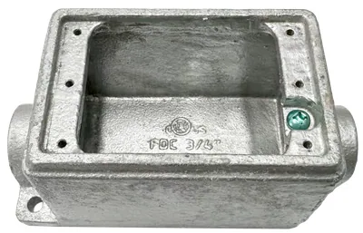CAJA FDC 1" PROFUNDA DOBLE ENTRADA GALVANIZADA