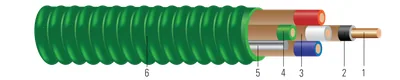 Duraclad® Tipo AC-HCF armadura de acero para instalaciones de atención médica THHN/THWN conductor de cobre calibre de circuito colores 120/208V