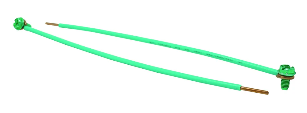 COLETA PARA PUESTA A TIERRA, TORNILLO DE TIERRA/PELADO, VERDE, #12AWG, 12", 5 PAQUETES