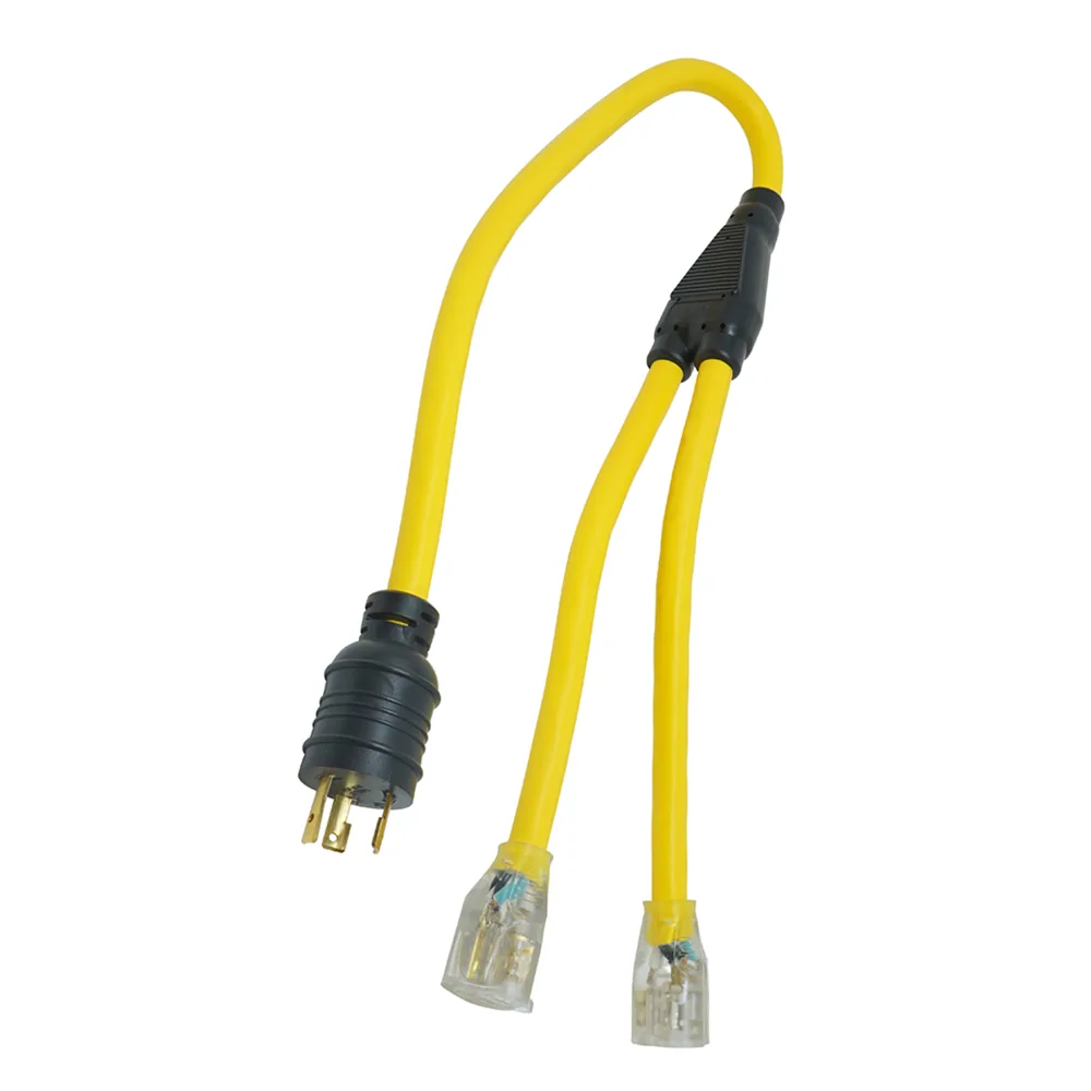 10/3 STOW 3' Generator Adapter Cord, Black 15A Outdoor Twist-to-Lock, NEMA L5-30P