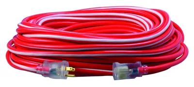 SOUTHWIRE, 12/3 SJTW 100' EXTENSIÓN ELÉCTRICA PARA EXTERIORES ROJO/BLANCO CON INDICADOR DE ENERGÍA