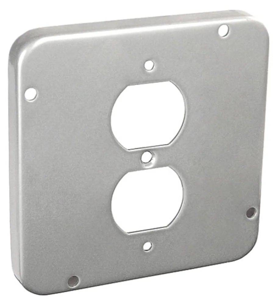 4-11/16" Square Industrial Surface Cover, 1/2" Raised - Duplex