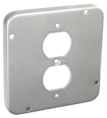 Tapa de Superficie Cuadrada Industrial 4-11/16", Elevada 1/2" - Duplex