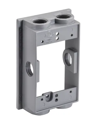 1/2" 6-HOLE 1-GANG WP EXTENSION RING GRY