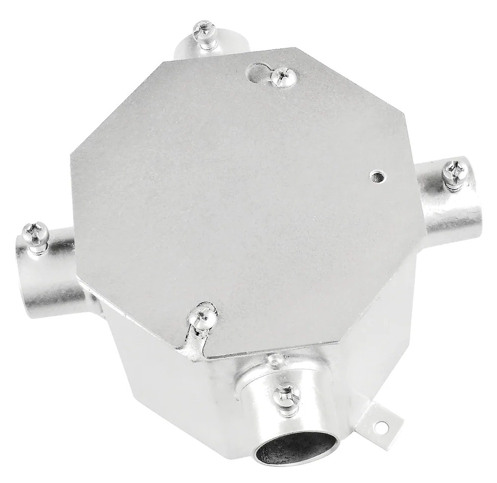 Conjunto de Caja Octagonal 4" de Profundidad con (4) Conectores de Tornillo de Fijación de 3/4", Paquete de 10