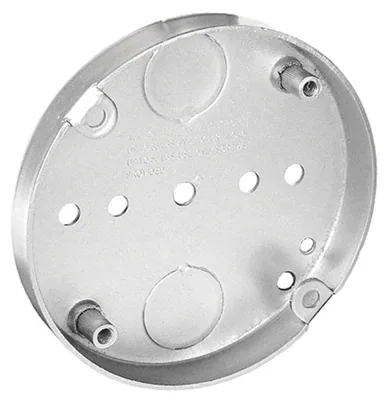 3-1/2" Round Pan Box, 1/2" Deep - Drawn W/ Conduit KO's, Fixture Earss2-3/4" O.C.