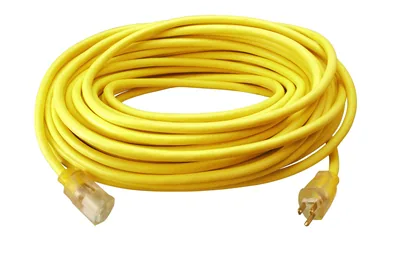 SOUTHWIRE, 12/3 SJTW 50' AMARILLA EXTENSIÓN PARA INTEMPERIE CON INDICADOR DE LUZ DE ENERGÍA