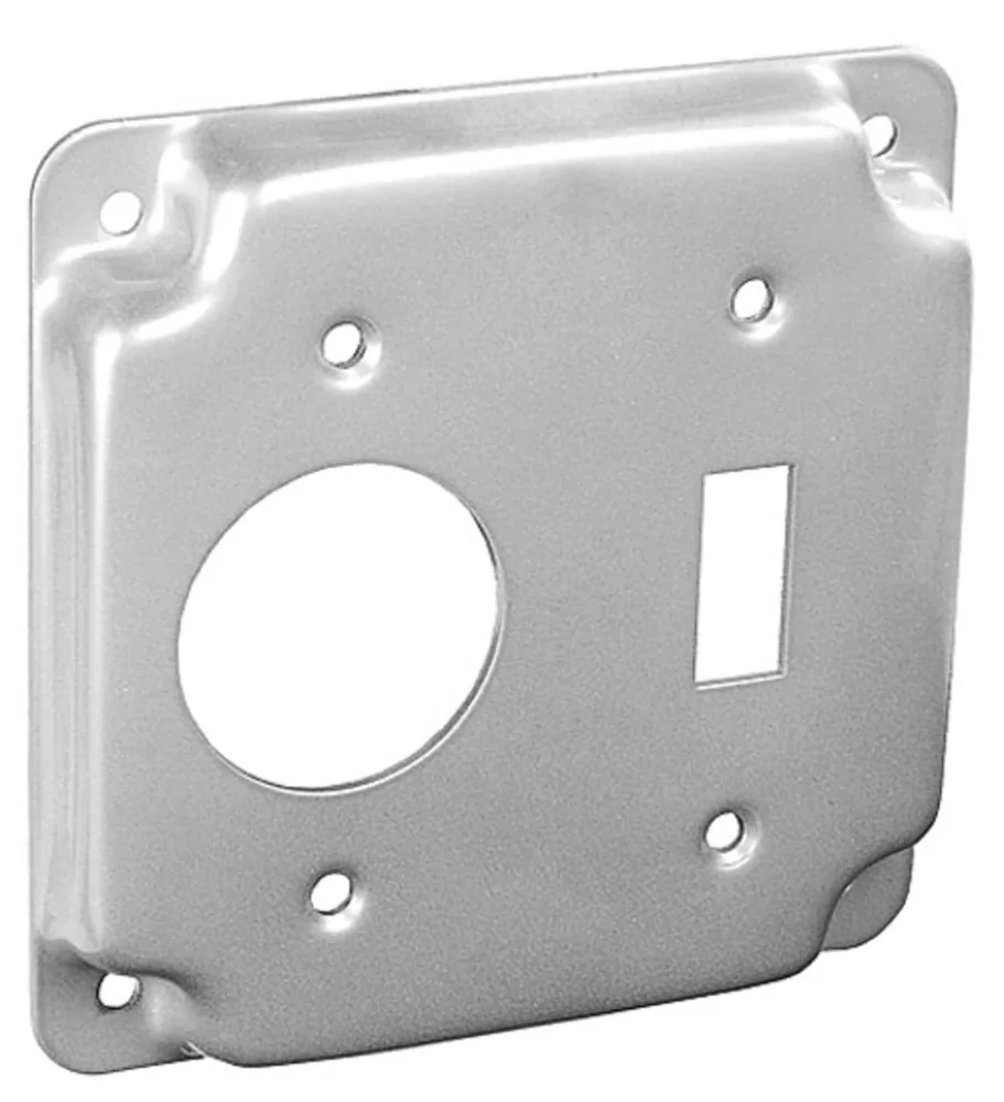 Tapa de Superficie Industrial Cuadrada de 4", Elevada 1/2" - Palanca / Diámetro 1,406"