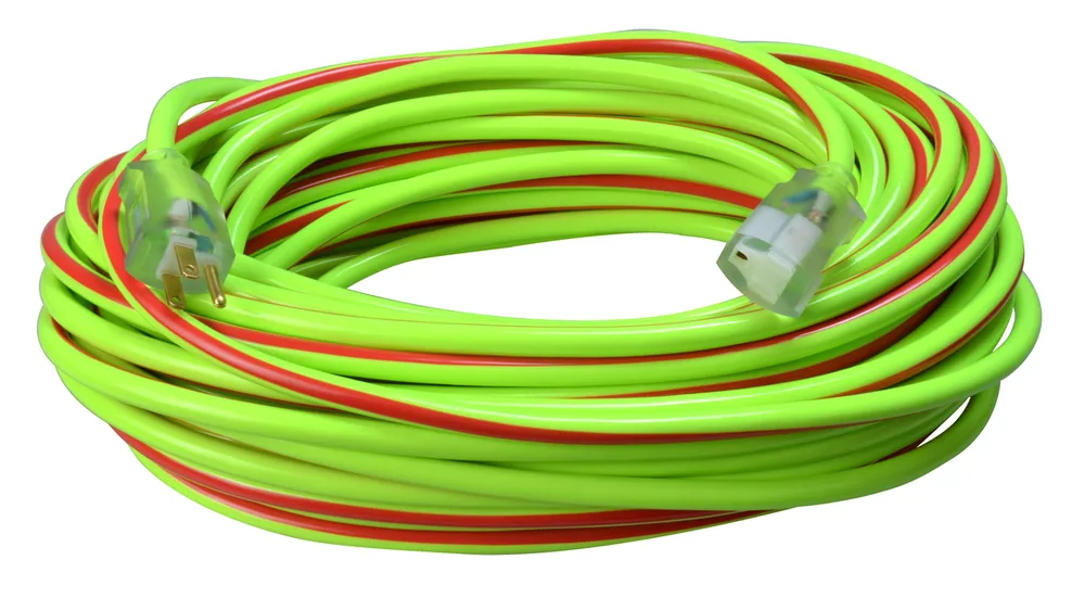 SOUTHWIRE, EXTENSIÓN ELÉCTRICA 12/3 SJTW 100' VERDE LIMA/ROJO PARA EXTERIOR CON INDICADOR DE LUZ DE PODER