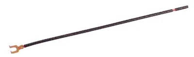 PIGTAIL, STRANDED WIRE, SPADE TERMINAL/STRIPPED, BLACK, #12AWG, 8",100PK
