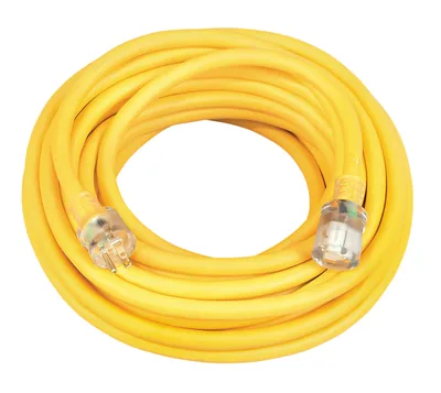 SOUTHWIRE, 10/3 SJTW 50' AMARILLA EXTENSIÓN PARA INTEMPERIE CON INDICADOR DE LUZ DE ENERGÍA
