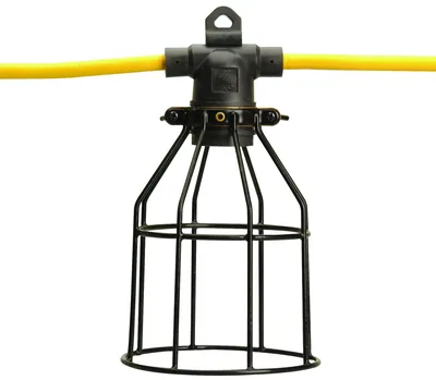 LÁMPARA DE CADENA TIPO STRING 12/3 50' SJTW CON JAULA METÁLICA