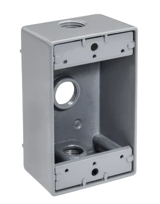 3/4" 3-HOLE 1-GANG WEATHERPROOF BOX BRZ