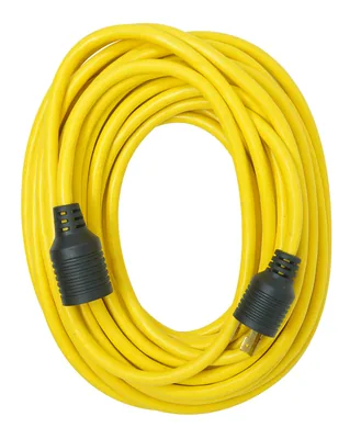SOUTHWIRE, 12/3 SJTW 50' AMARILLO EXTERIOR CIERRE GIRATORIO NEMA L5-20P EXTENSIÓN ELÉCTRICA