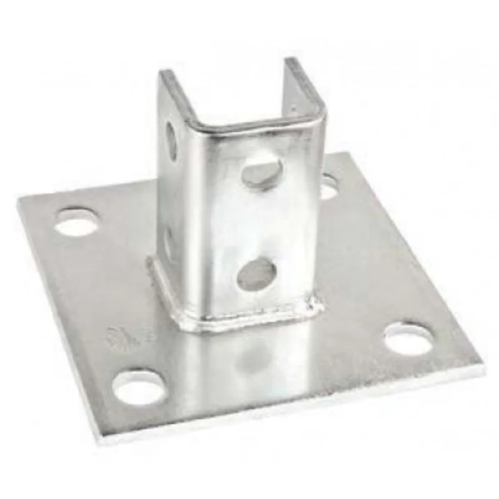 BASE PARA POSTE DE CUATRO ORIFICIOS, 6" X 6"