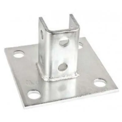 BASE PARA POSTE DE CUATRO ORIFICIOS, 6" X 6"