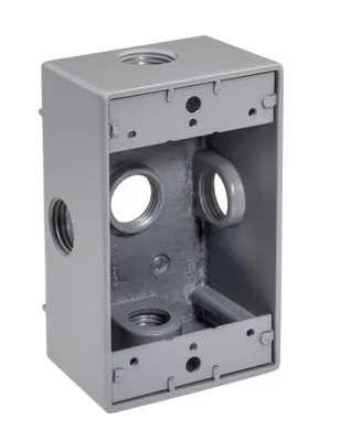 1/2" 5-HOLE(SIDE) 1-GANG WEATHERPROOF BX