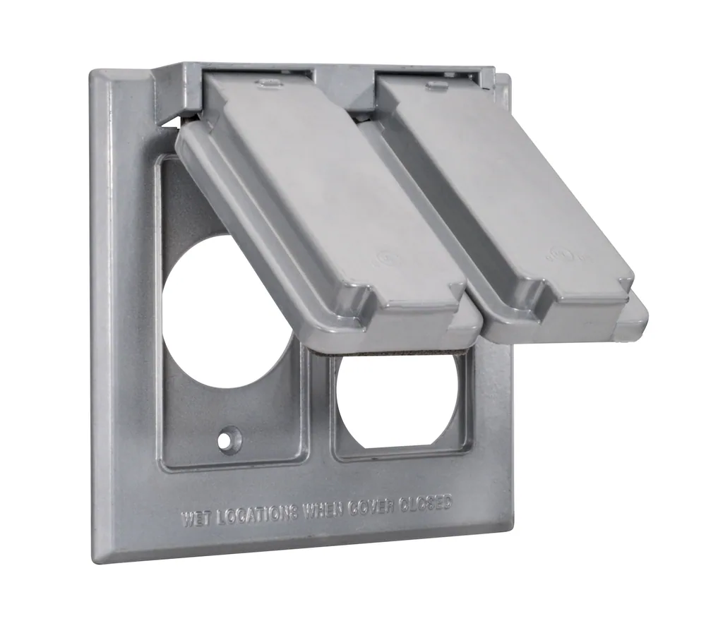 TAPA INTEMPERIE 2 SALIDAS INTERRUPTOR E DUPLEX VERTICAL
