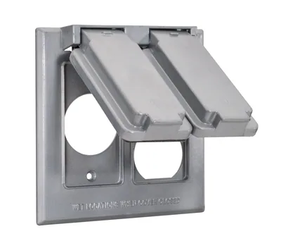 TAPA INTEMPERIE 2 SALIDAS INTERRUPTOR E DUPLEX VERTICAL
