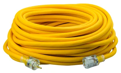SOUTHWIRE, POLAR SOLAR 12/3 SEOW 100' AMARILLO EXTENSIÓN ELÉCTRICA EXTERIOR RESISTENTE PARA CLIMA FRÍO CON INDICADOR DE LUZ DE ENERGÍA