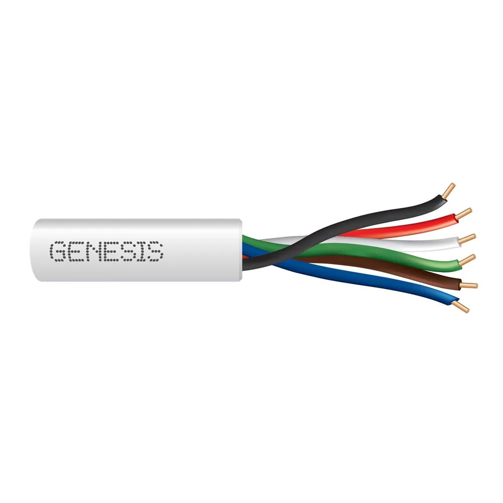 22 SÓLIDO 6 CONDUCTORES CU CL2R/FPLR/CMR BLANCO GEN 1000 FT
