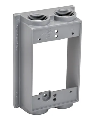 3/4" 4-HOLE 1-GANG WP EXTENSION RING GRY