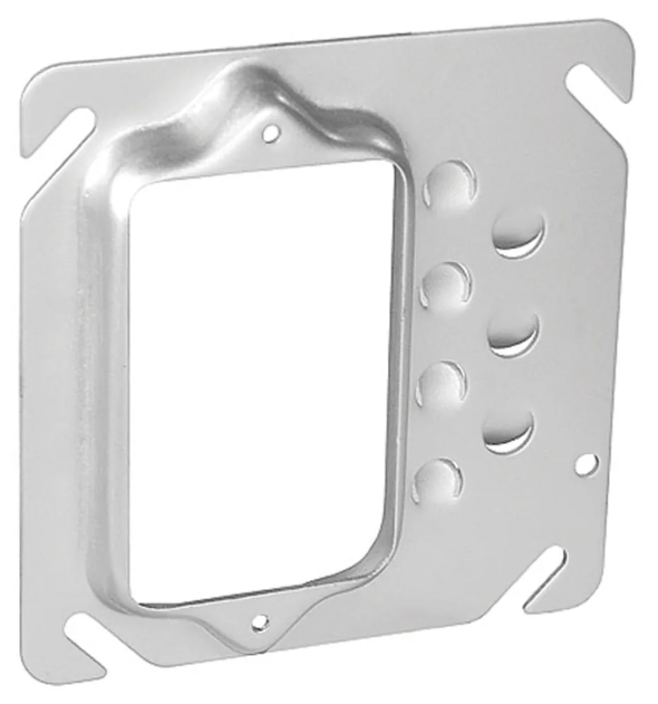 4" Square Single Gang Offset Device Ring - Raised 1/2"