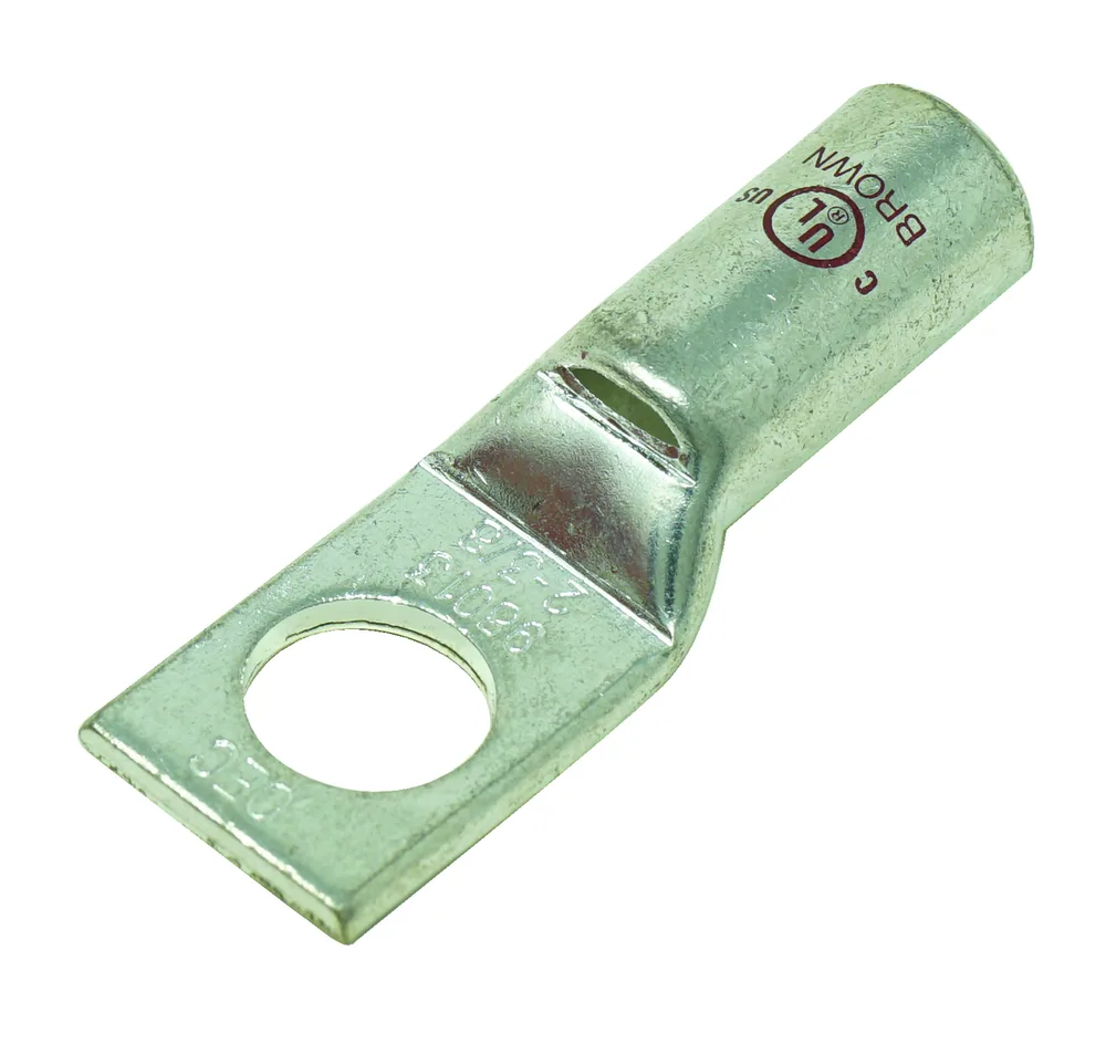 ZAPATA DE COMPRESIÓN, BARRIL CORTO, 1 AGUJERO, COBRE, #2AWG, ESPÁRRAGO 3/8", 1 UNIDAD