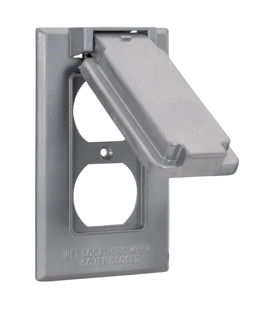 TAPA INTEMPERIE DUPLEX 1 SALIDA VERTICAL GRIS