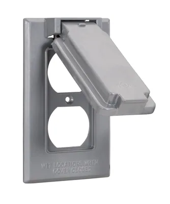 TAPA INTEMPERIE DUPLEX 1 SALIDA VERTICAL GRIS
