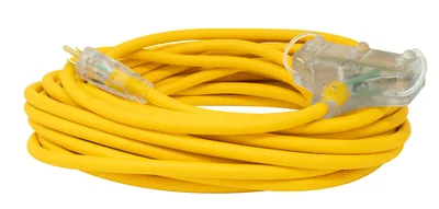 SOUTHWIRE, POLAR SOLAR 12/3 SJEOOW AMARILLO CONEXIÓN TRIPLE 50' EXTENSIÓN ELÉCTRICA EXTERIOR PARA CLIMA FRÍO CON INDICADOR DE LUZ DE ENERGÍA