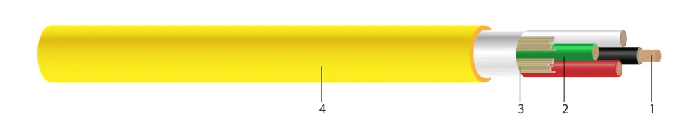 300V AMERICAN MUSTANG® SJOOW Cable con Cubierta Amarilla 105°C. Sin Silicona. Aprobado por MSHA