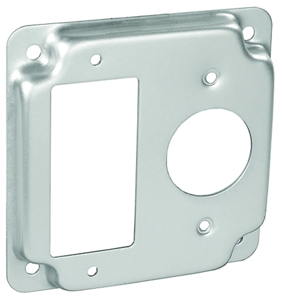 Tapa de superficie cuadrada industrial 4", elevación 1/2" - GFCI / 1.406" Diá.
