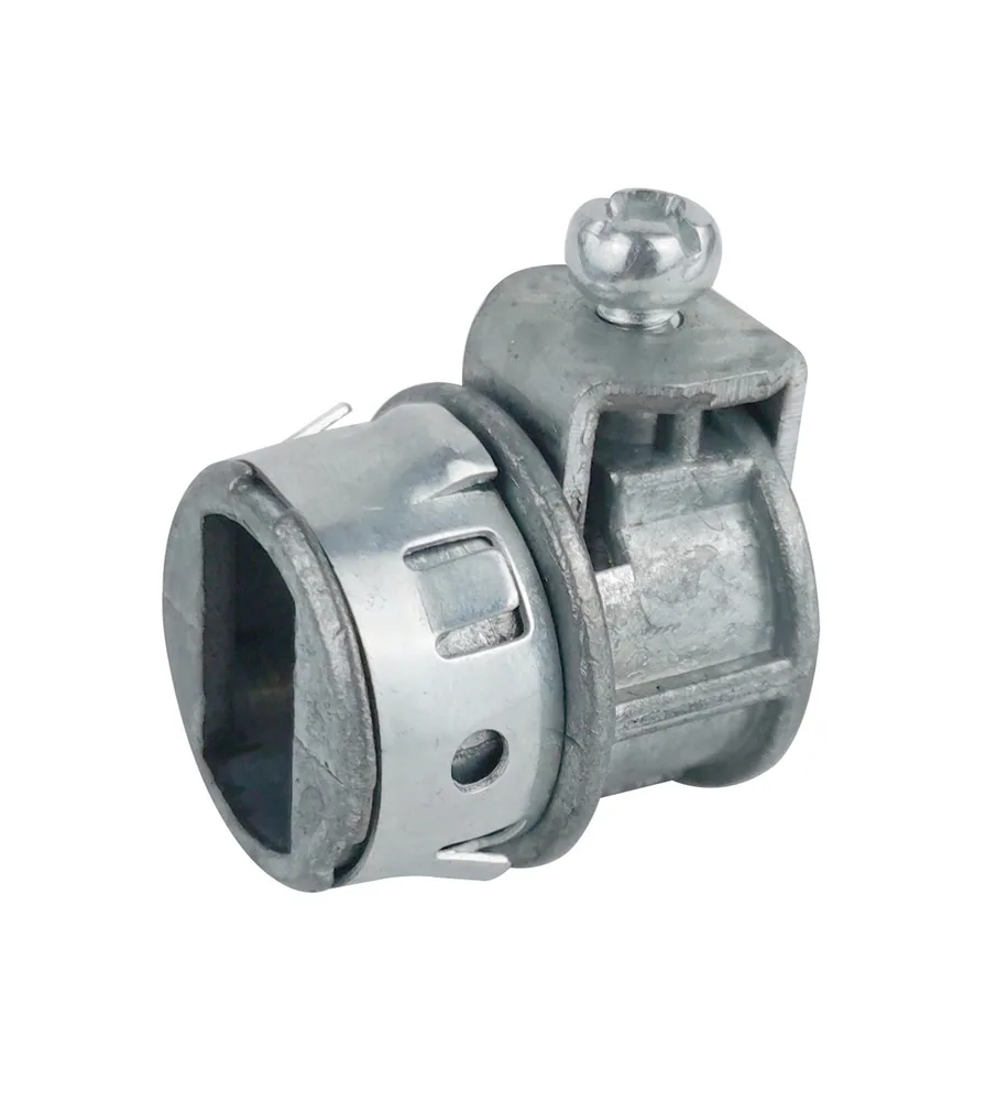 3/8" TAMAÑO DE COMERCIO CONECTOR MC ENCAJE RÁPIDO FUNDICIÓN DE ZINC CON SOPORTE RANGO DE CABLE KOSIZE 1/2": 0.405" - 0.612"