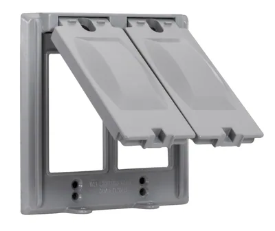 TAPA 2-GANG MULTIUSO 16-EN-1 RESISTENTE A INTEMPERIE GRIS